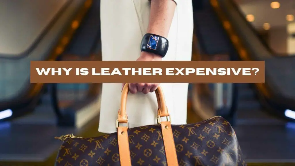 Photo of a woman walking with her Louis Vuitton expensive leather bag. Why is Leather Expensive?