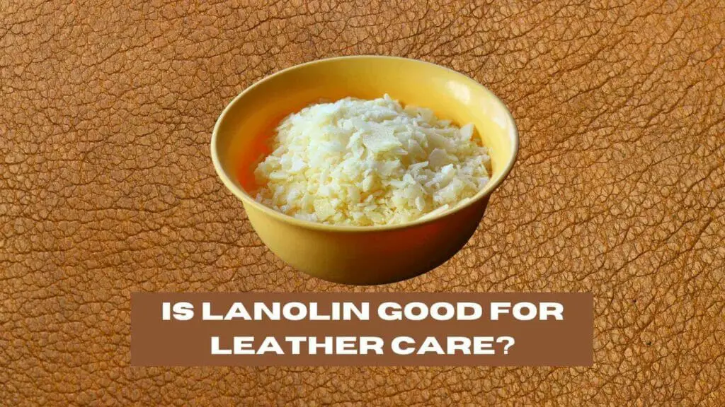 Photo of a bowl full of Lanolin on top of a leather sheet. Is Lanolin Good for Leather Care?