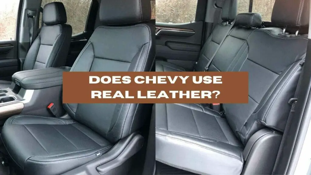 Photo of a Chevy Silverado leather interior. Does Chevy Use Real Leather?