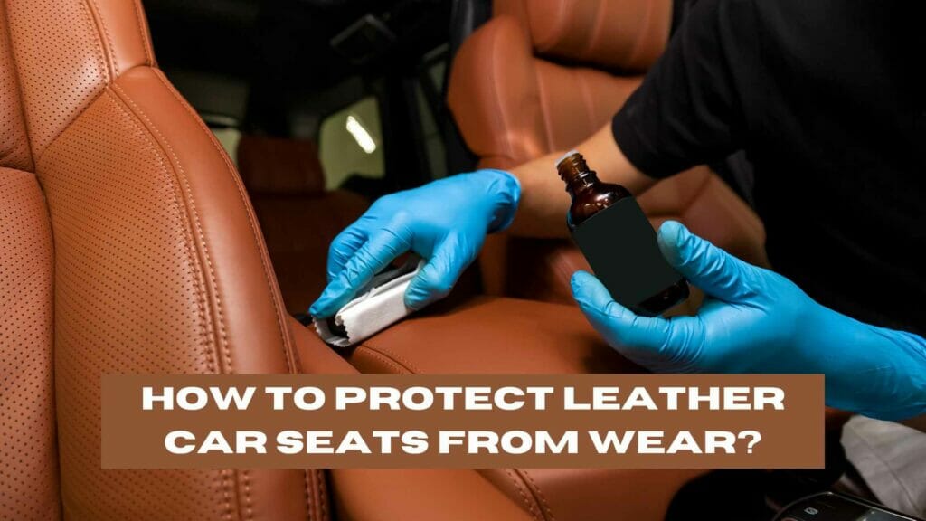 Photo of a person protection leather car seats with a ceramic coating. How to Protect Leather Car Seats from Wear?